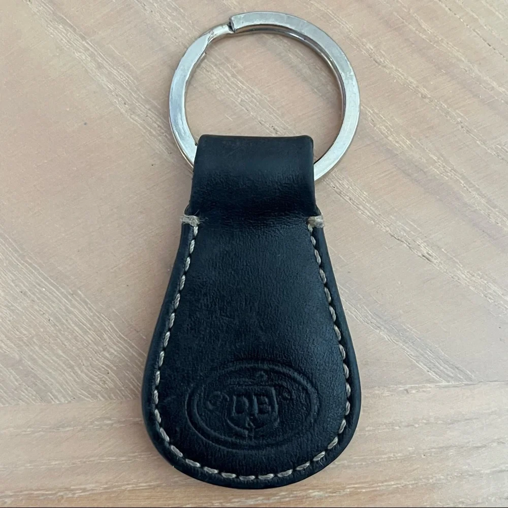 DOONEY & BOURKE Vintage Black Leather Logo Keychain